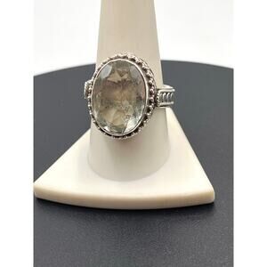 Samuel Benham Designer‎ Signed BJC Sterling silver Lg Quartz stone Ring Sz 10.25